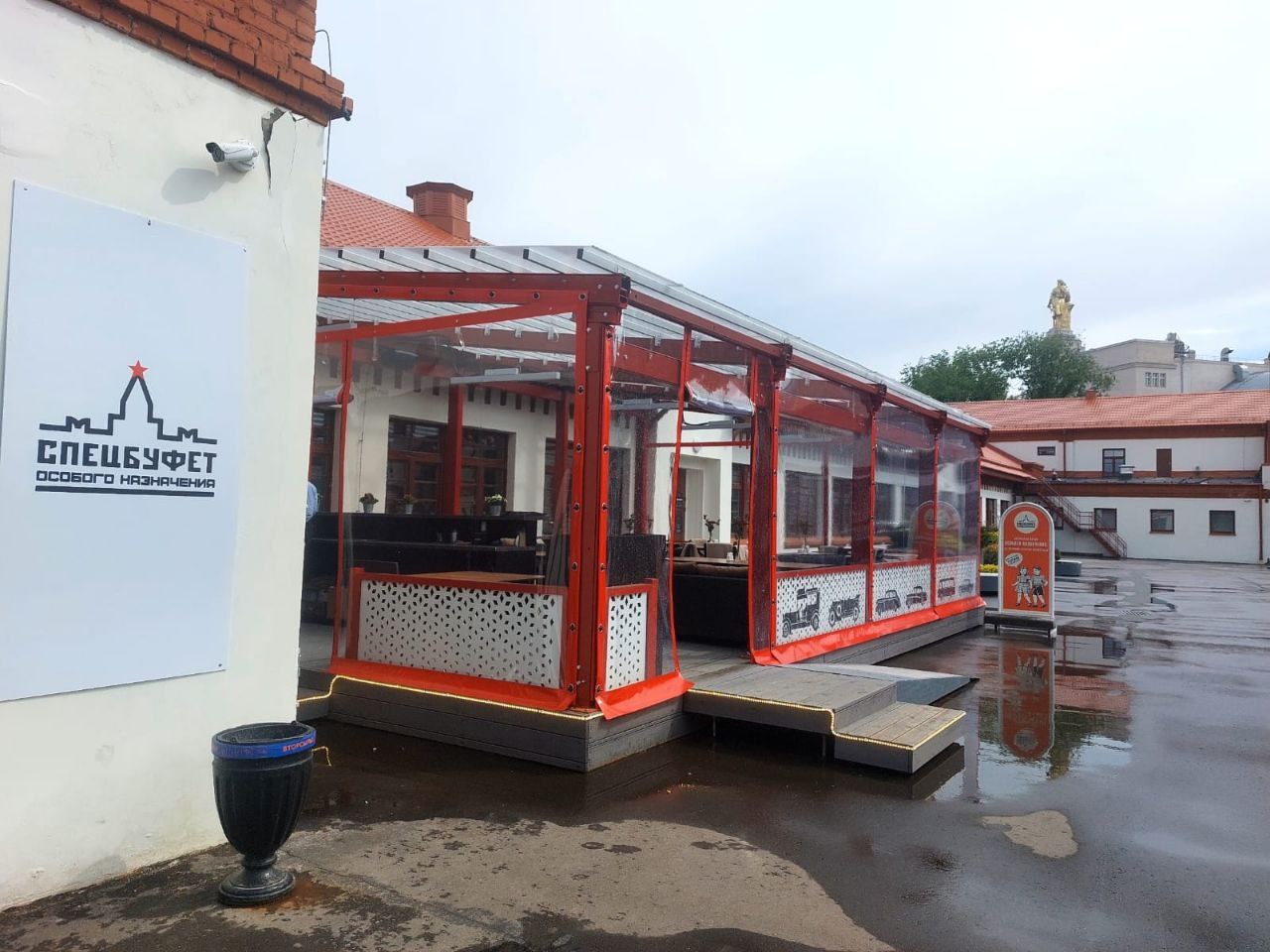 ПВХ шторы для летней террасы кафе в Красногорске